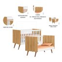 Ver imagem 7 de Kit Quarto de Bebê Q Encanto Retrô com Berço Mini Cama Cômoda Sapateira e Colchão D18 130x70 Movellu