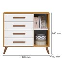 Ver imagem 4 de Kit Quarto de Bebê Q Encanto Retrô com Berço Mini Cama Cômoda Sapateira e Colchão D18 130x70 Movellu