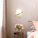 Ver imagem 4 de Luminária Arandela Parede 25cm Jabuticaba Espiral Globo Vidro Gimpo Kjbd-443:dourada