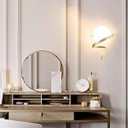 Ver imagem 3 de Luminária Arandela Parede 25cm Jabuticaba Espiral Globo Vidro Gimpo Kjbd-443:dourada