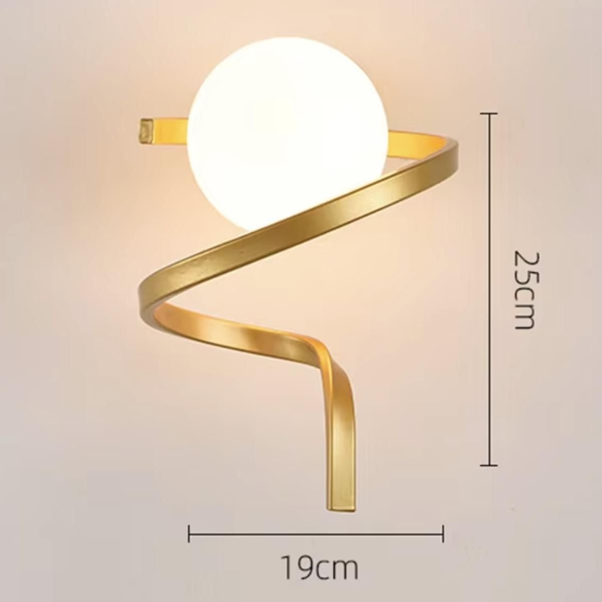 Ver imagem 6 de Luminária Arandela Parede 25cm Jabuticaba Espiral Globo Vidro Gimpo Kjbd-443:dourada