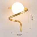 Ver imagem 6 de Luminária Arandela Parede 25cm Jabuticaba Espiral Globo Vidro Gimpo Kjbd-443:dourada