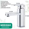 Torneira Bancada Monocomando C/ Misturador Quadrada Cromada Banheiro Metal Água Quente e Fria P/ Ban - 4