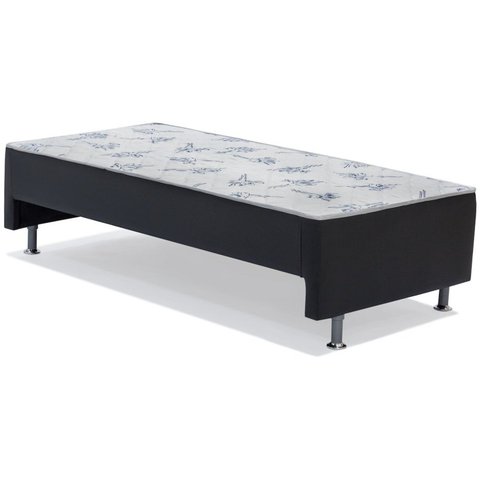 Cama Box Conjugada Solteiro Vazado Cori Ortobom Preto