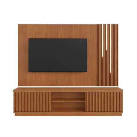 Home Valencia Ripado C/led Cascata 2 Portas Tv 75":naturale