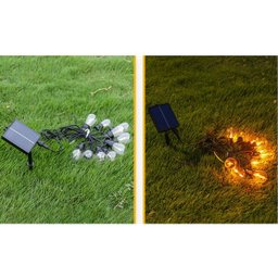 Varal Solar 20 Lampadas 12 Metros Placa Solar Filamento Led Cordao Luz Festa Aniversario Casamento J - 5