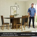 Ver imagem 3 de Conjunto Sala de Jantar Mesa Tampo de Madeira 4 Cadeiras Preto/rustic Elisa Madesa