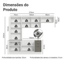 Ver imagem 3 de Armário de Cozinha Completa 270 cm Branco/Cinza Vik Madesa 05