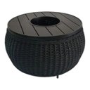 Ver imagem 1 de Mesa de Centro Gourmet 70cm com Champanheira em Corda Náutica Preto Base Preta