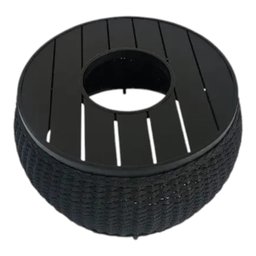 Mesa de Centro Gourmet 70cm com Champanheira em Corda Náutica Preto Base Preta - 2