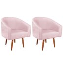 Ver imagem 1 de Kit 02 Poltronas Decorativas Sala de Estar Recepção Luiza Pés Palito Suede - Doce Sonho Móveis KIT 2