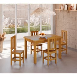 Conjunto Sala de Jantar 120x88 com 4 Cadeiras Diamante - Nemargi:mel - 2