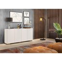 Ver mais imagens de Aparador Buffet 4 Portas com Pés Quadrados Veneza Multimóveis V3557 Branco/Natural