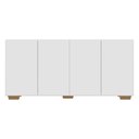 Ver imagem 7 de Aparador Buffet 4 Portas com Pés Quadrados Veneza Multimóveis V3557 Branco/Natural
