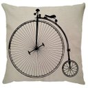 Ver imagem 1 de Capa de Almofada Linho Bicicleta Antiga
