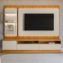 Ver imagem 3 de Painel com Rack Bancada e Módulo Lateral Singapura 238cm Tv até 70 Tauari/off White G77 - Gran Belo