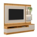 Ver imagem 1 de Painel com Rack Bancada e Módulo Lateral Singapura 238cm Tv até 70 Tauari/off White G77 - Gran Belo