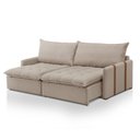 Ver imagem 1 de Sofá Cama 3 Lugares Retrátil 200cm Linho Bege Linho Luxo Cru