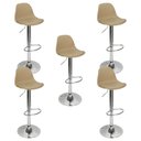 Ver imagem 1 de Kit 5 Banquetas Joly Luisa Eames Saarinen Base Giratória Cromada - Bege