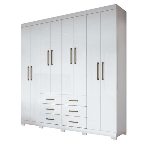 Guarda-roupa Casal 8 Portas Liverpool Santos Andirá Branco