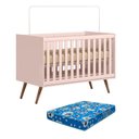 Ver imagem 1 de Berço Americano Q Encanto 3820 Retrô Rosa com Colchão Ortobom - Qmovi