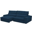 Ver imagem 5 de Sofá Retrátil Reclinável para Sala de Estar Living 290cm Dimas F04 Veludo Azul - Lyam Decor