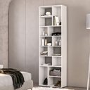 Ver imagem 1 de Estante de Livros 100% MDF 67CMX210CM Multiuso 14 Nichos Dallas Branco