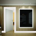 Ver imagem 3 de Kit com 10 Barras Rodapé de MDF 5CMX15MMX2,40m com Friso 503 24m Branco Moldufama