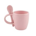 Ver imagem 1 de Caneca com Colher Integrada em Cerâmica 300ml para Café e Chá:Rosa