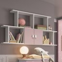 Ver imagem 2 de Nicho de Parede Percasa 2 Portas de Bater 125cm MDP 15mm Rosa com Puxadores de Urso