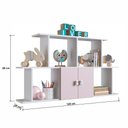 Ver imagem 3 de Nicho de Parede Percasa 2 Portas de Bater 125cm MDP 15mm Rosa com Puxadores de Urso