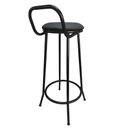 Ver imagem 4 de Banqueta Alta Drink New de Metal Estofada Banco Alto para Cozinha Bar Balcão Preta Assento:preto/75c