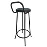 Banqueta Alta Drink New de Metal Estofada Banco Alto para Cozinha Bar Balcão Preta Assento:preto/75c - 4