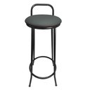 Ver imagem 1 de Banqueta Alta Drink New de Metal Estofada Banco Alto para Cozinha Bar Balcão Preta Assento:preto/75c