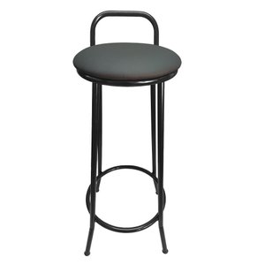 Banqueta Alta Drink New de Metal Estofada Banco Alto para Cozinha Bar Balcão Preta Assento:preto/75c