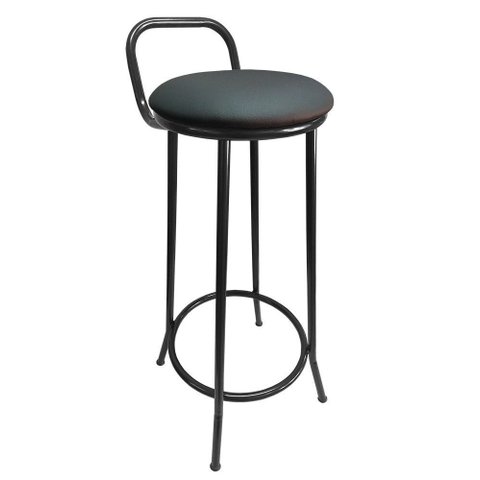 Banqueta Alta de Metal Altura 75cm Modelo Drink New Estofada Preto