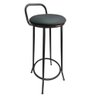 Banqueta Alta Drink New de Metal Estofada Banco Alto para Cozinha Bar Balcão Preta Assento:preto/75c - 2