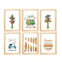 Ver imagem 1 de Quadro Infantil Surf 6 Un A4 Vidro e Pendurador