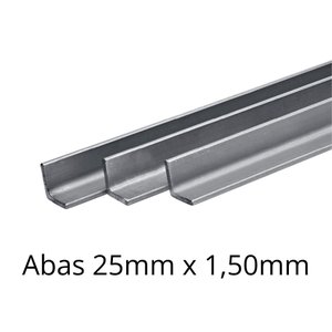 Cantoneira Inox - 25mm X 25mm X 1,50mm - Polido - 50 Cm