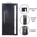 Ver imagem 7 de Porta Pivotante com Puxador e Vidro Alumínio Preto Linha Roma:Esquerda/ 210 x 120