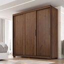Ver imagem 1 de Guarda-Roupa Casal 3 Portas de Correr e 4 Gavetas Confort Marrom/Jacarandá