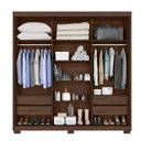 Ver imagem 4 de Guarda-Roupa Casal 3 Portas de Correr e 4 Gavetas Confort Marrom/Jacarandá