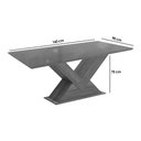 Ver imagem 3 de Mesa para Cozinha Amora com Tampo Madeirado com Vidro 90x160cm Nogueira Off White Vidro Off White