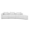 Sofá Curvo Decorativo Kimiko 447Cm 5 Lugares Sala de Estar com Chaise Bouclê Branco G52 - Gran Belo  - 5