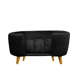 Cama Pet para Cães e Gatos Estofada com Pés Hannah - Preto - 1