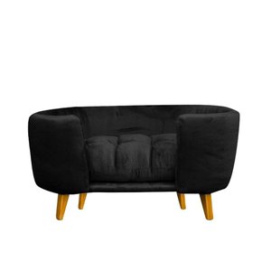 Cama Pet para Cães e Gatos Estofada com Pés Hannah - Preto