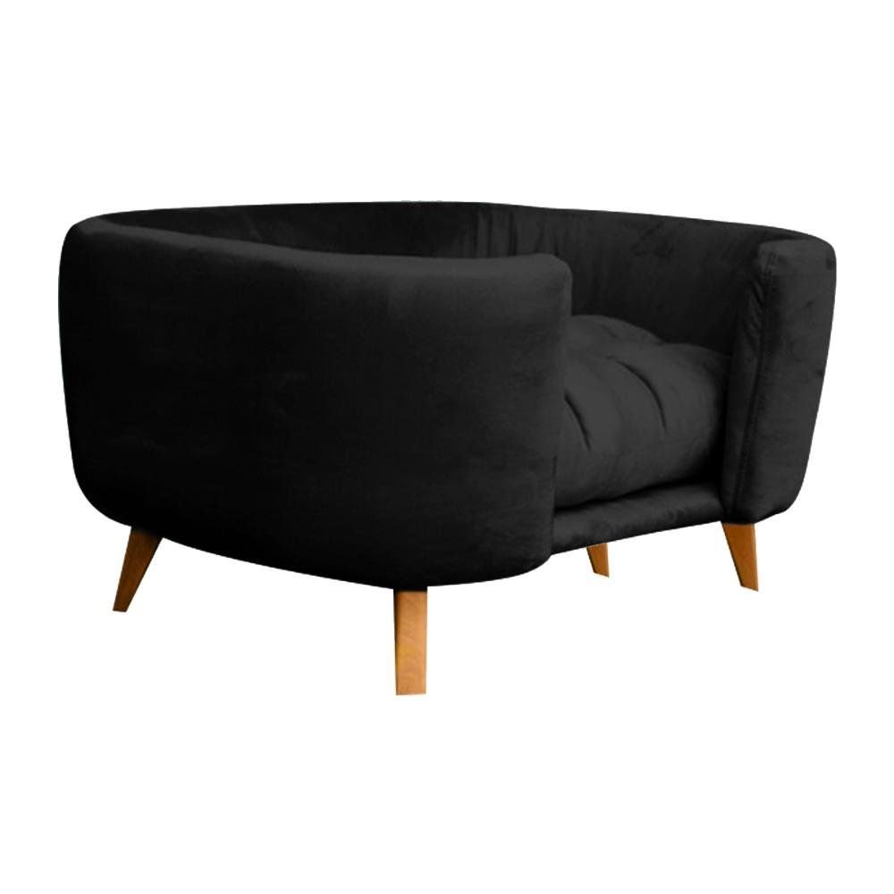 Cama Pet para Cães e Gatos Estofada com Pés Hannah - Preto - 7