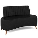 Ver imagem 1 de Sofá Chaise Living 2 Lugares 160cm para Sala Cayman K01 Sintético Preto - Lyam Decor