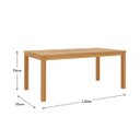 Ver imagem 2 de Mesa de Jantar 6 Lugares de Madeira Maciça Natural :claro