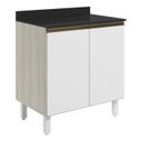 Ver imagem 1 de Balcao com Tampo 2p 60 Cm Mdf Kali 12220 Bianco Toq Branco Uv Nicioli